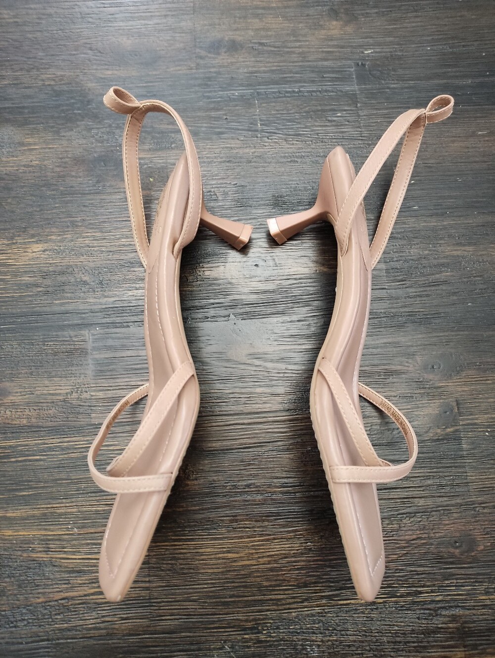 Vince Camuto Nude Beige Strappy Slingback Heels Size 9M - Picture 4 of 8